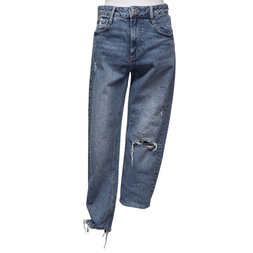 Zara Denim Wide Leg Pants Size 6